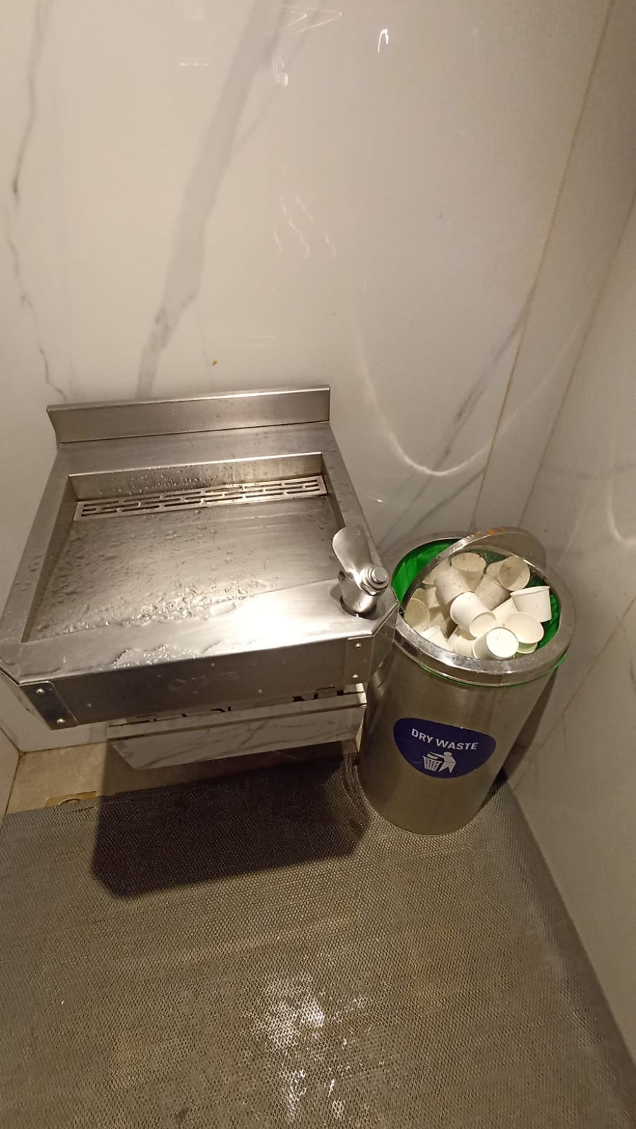 Paper cups in a bin